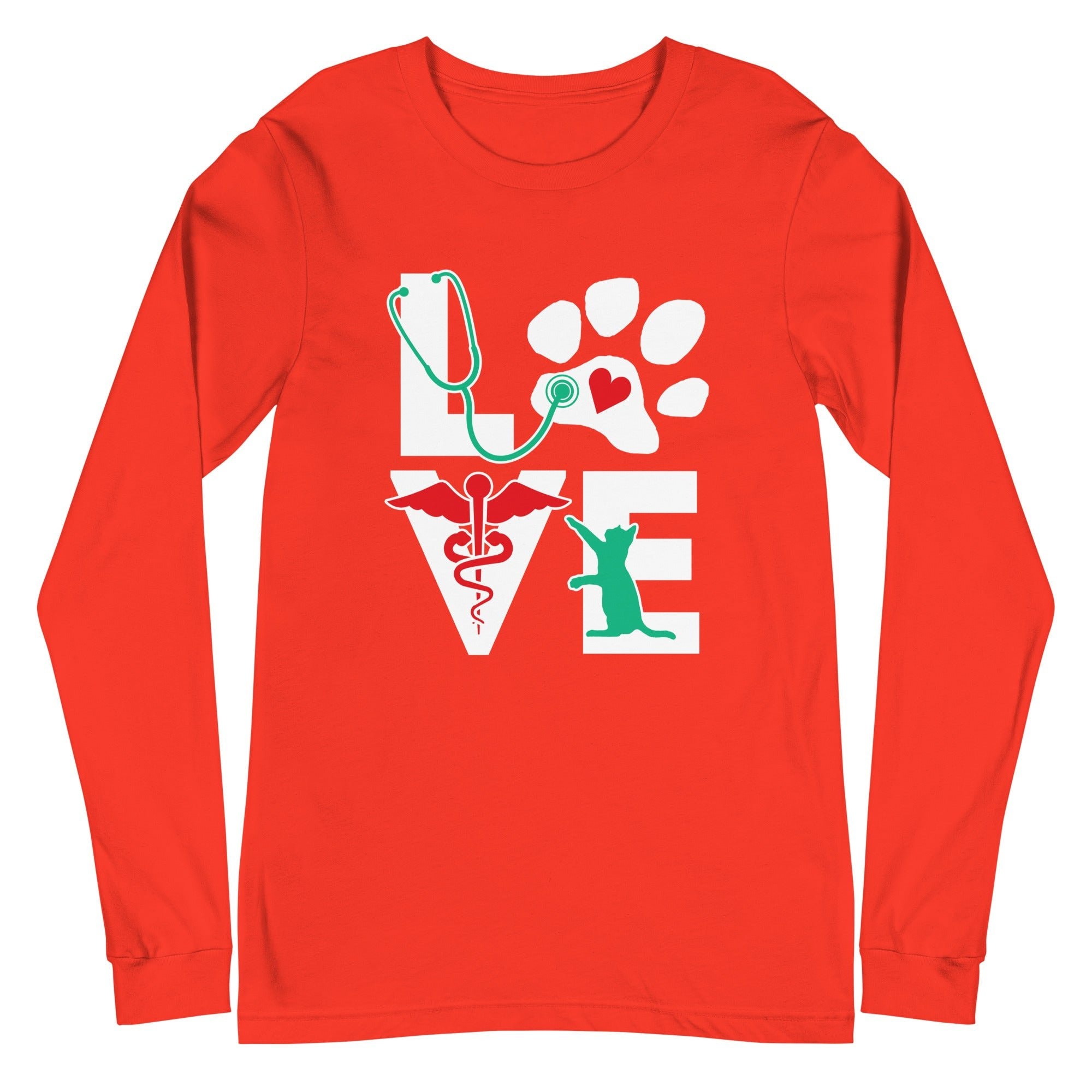 Love Cat Unisex Premium Long Sleeve T-Shirt - Veterinary Vet Tech Gift