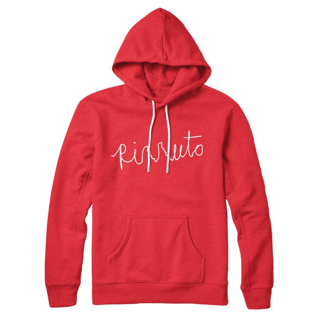 Rizzuto Cursive Unisex Pullover Hoodie - Cotton Polyester Loose Fit Kangaroo Pocket