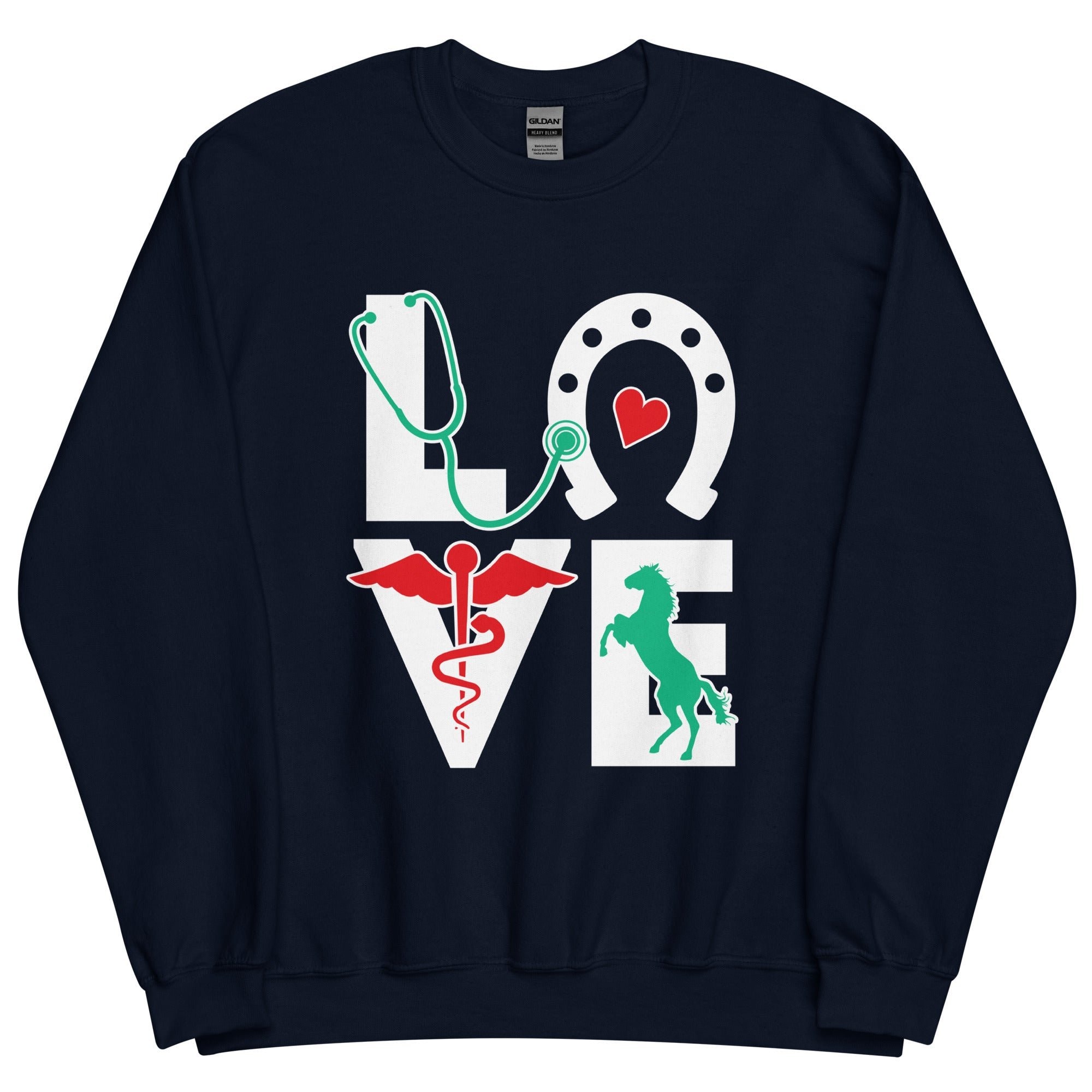 Equine Love Unisex Crewneck Sweatshirt - Veterinary Vet Tech Apparel
