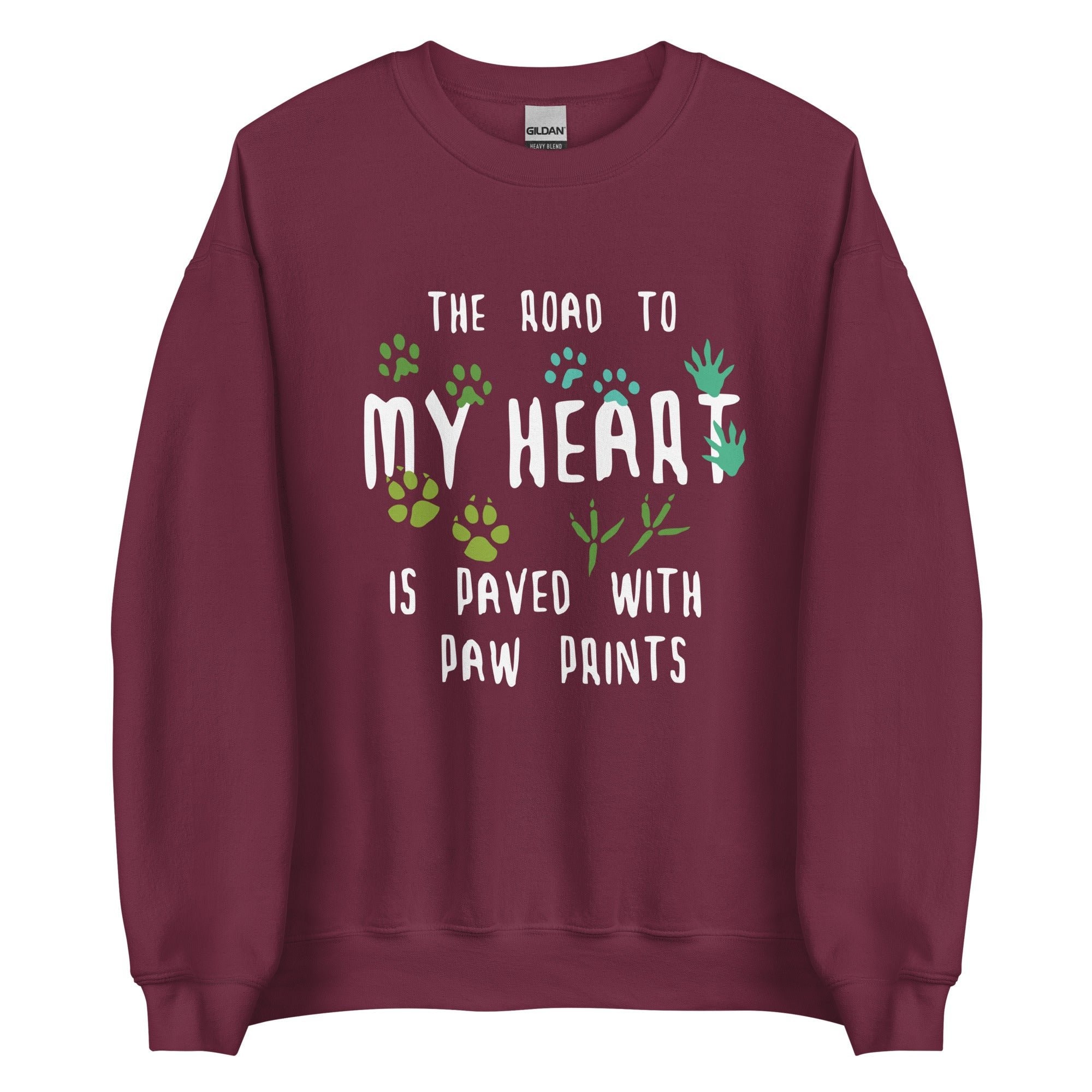 The Road to My Heart is Paved with Paw Prints Unisex Crewneck Sweatshirt