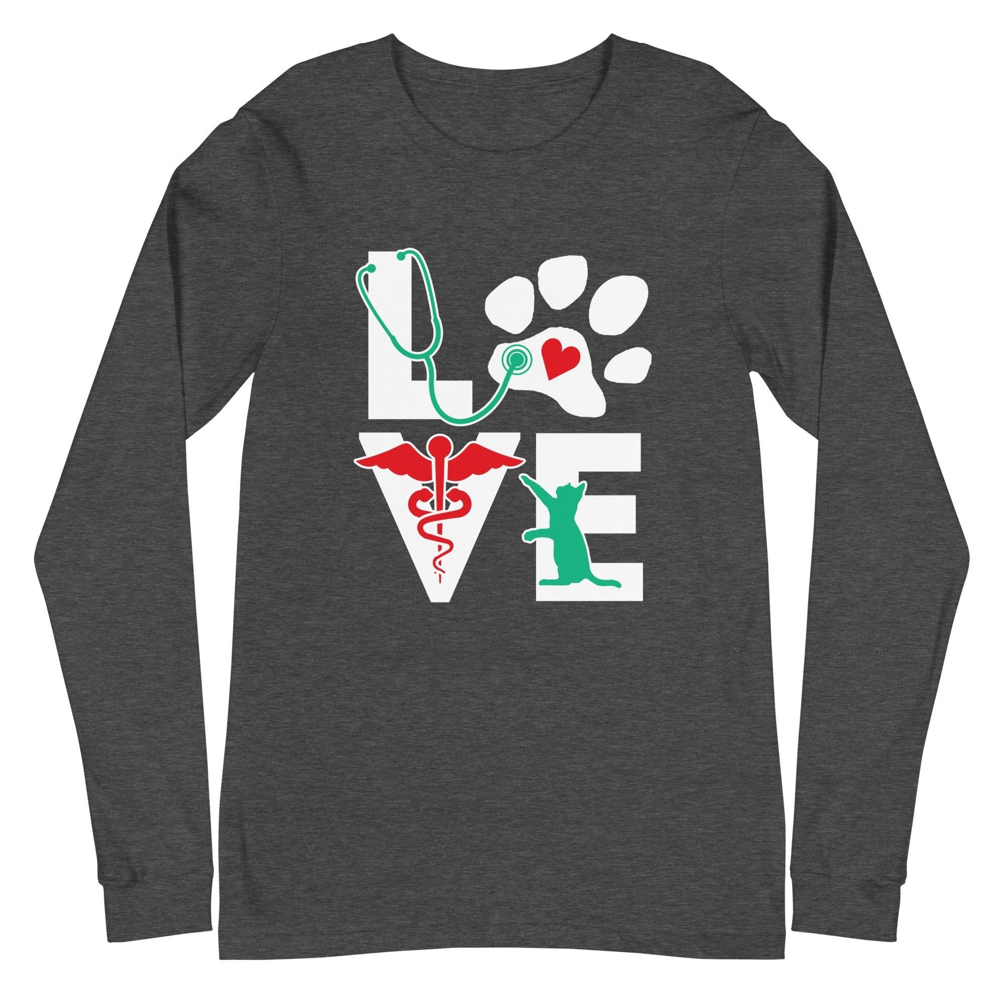 Love Cat Unisex Premium Long Sleeve T-Shirt - Veterinary Vet Tech Gift