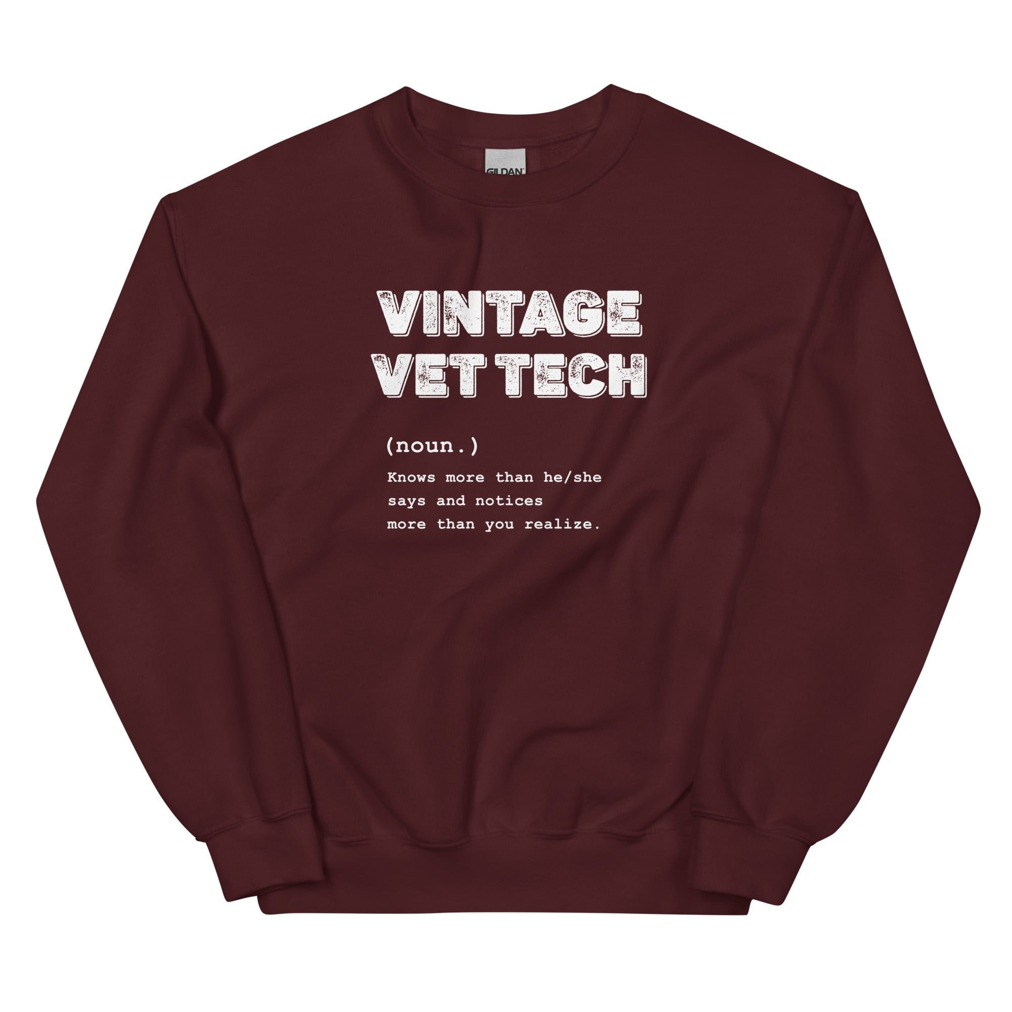 Vintage Vet Tech Crewneck Sweatshirt - Unisex Veterinary Medicine Apparel