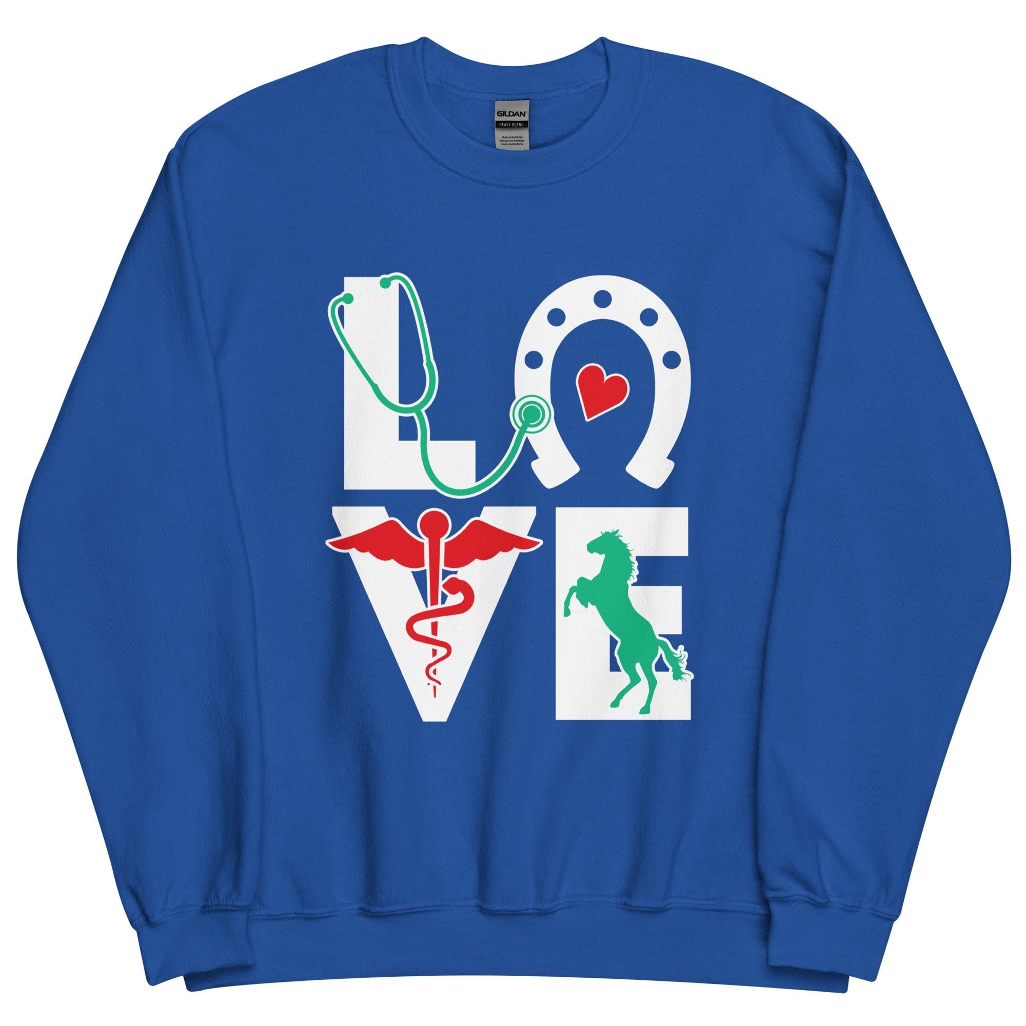 Equine Love Unisex Crewneck Sweatshirt - Veterinary Vet Tech Apparel