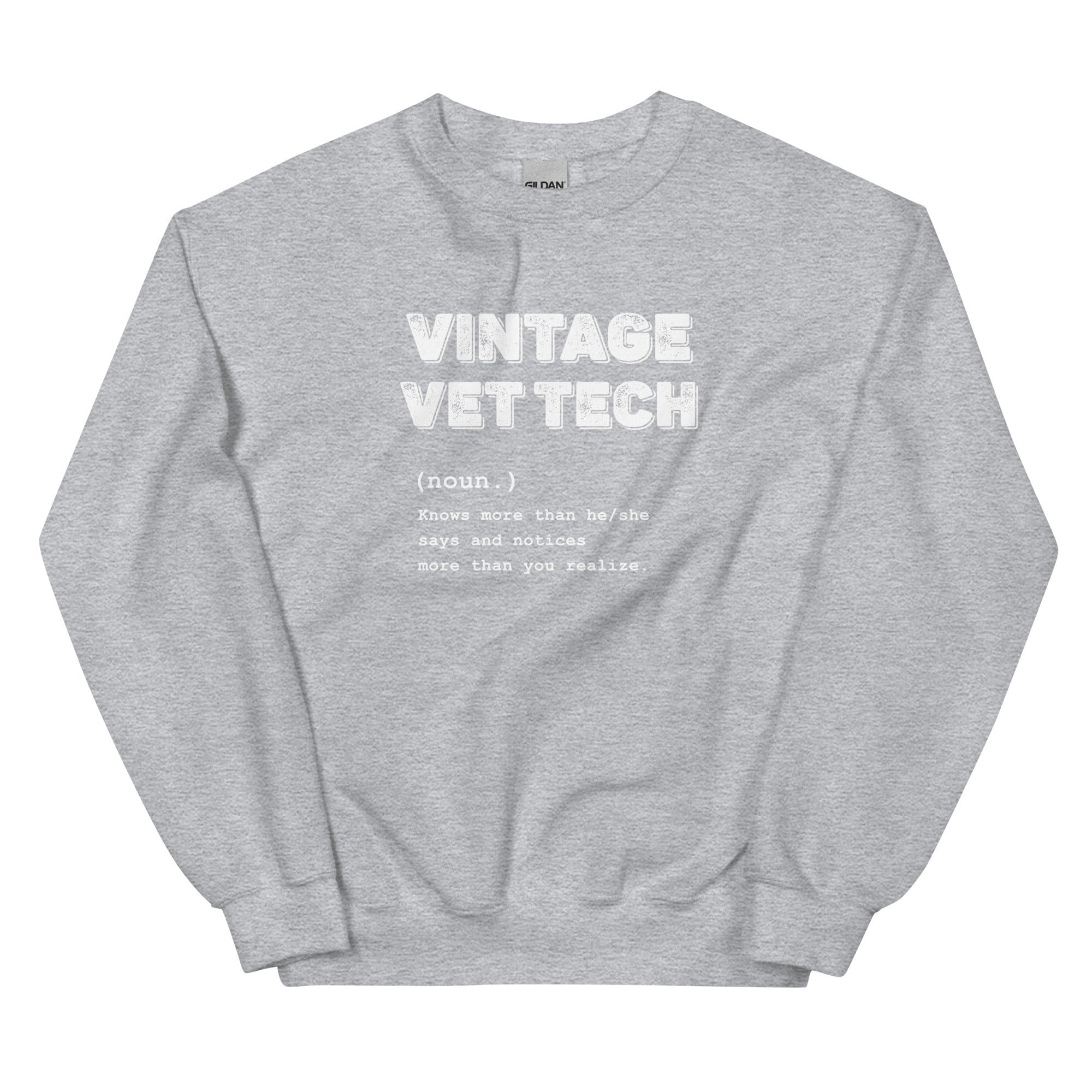 Vintage Vet Tech Crewneck Sweatshirt - Unisex Veterinary Medicine Apparel