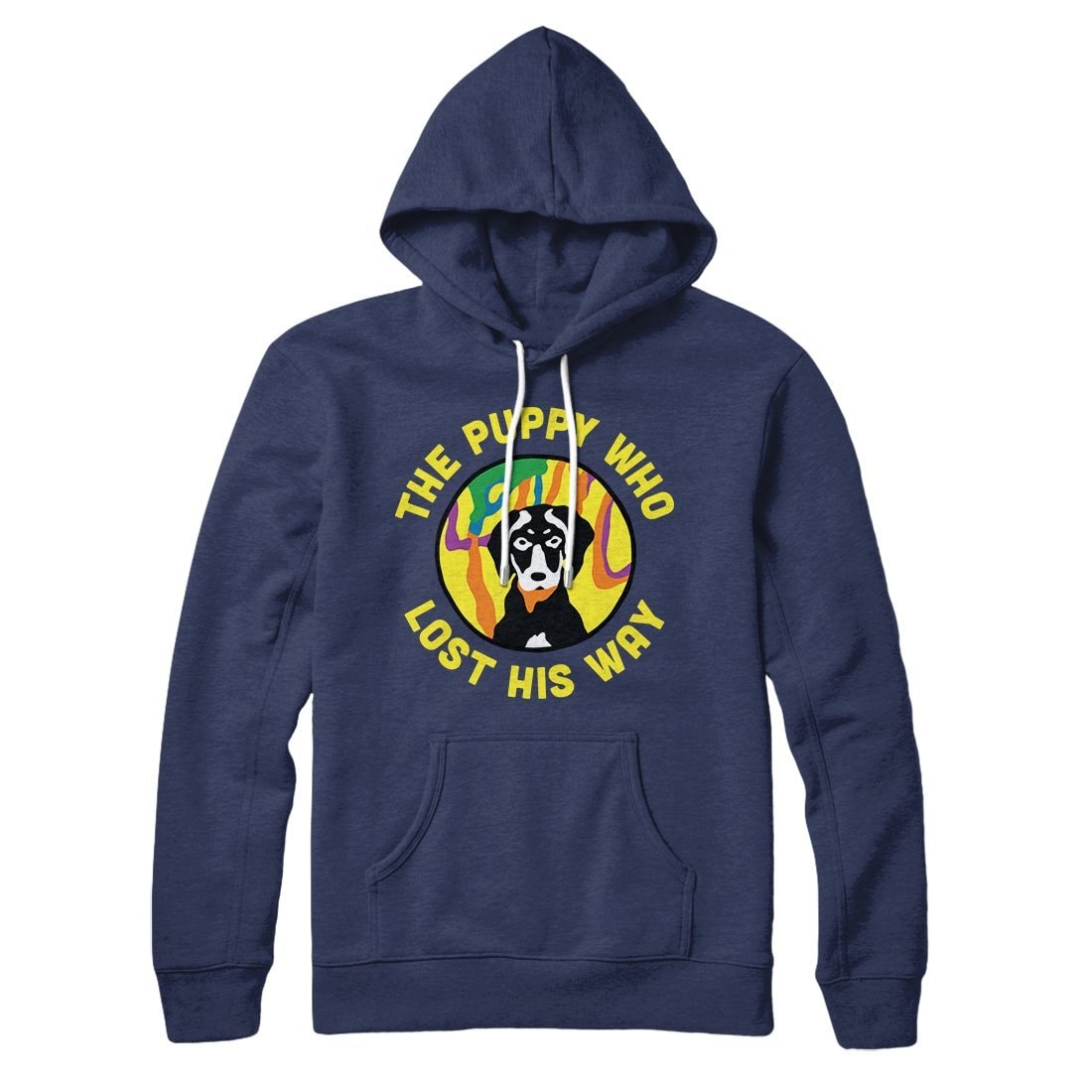 The Puppy Who Lost His Way Graphic Pullover Hoodie - Unisex Cotton Polyester Loose Fit