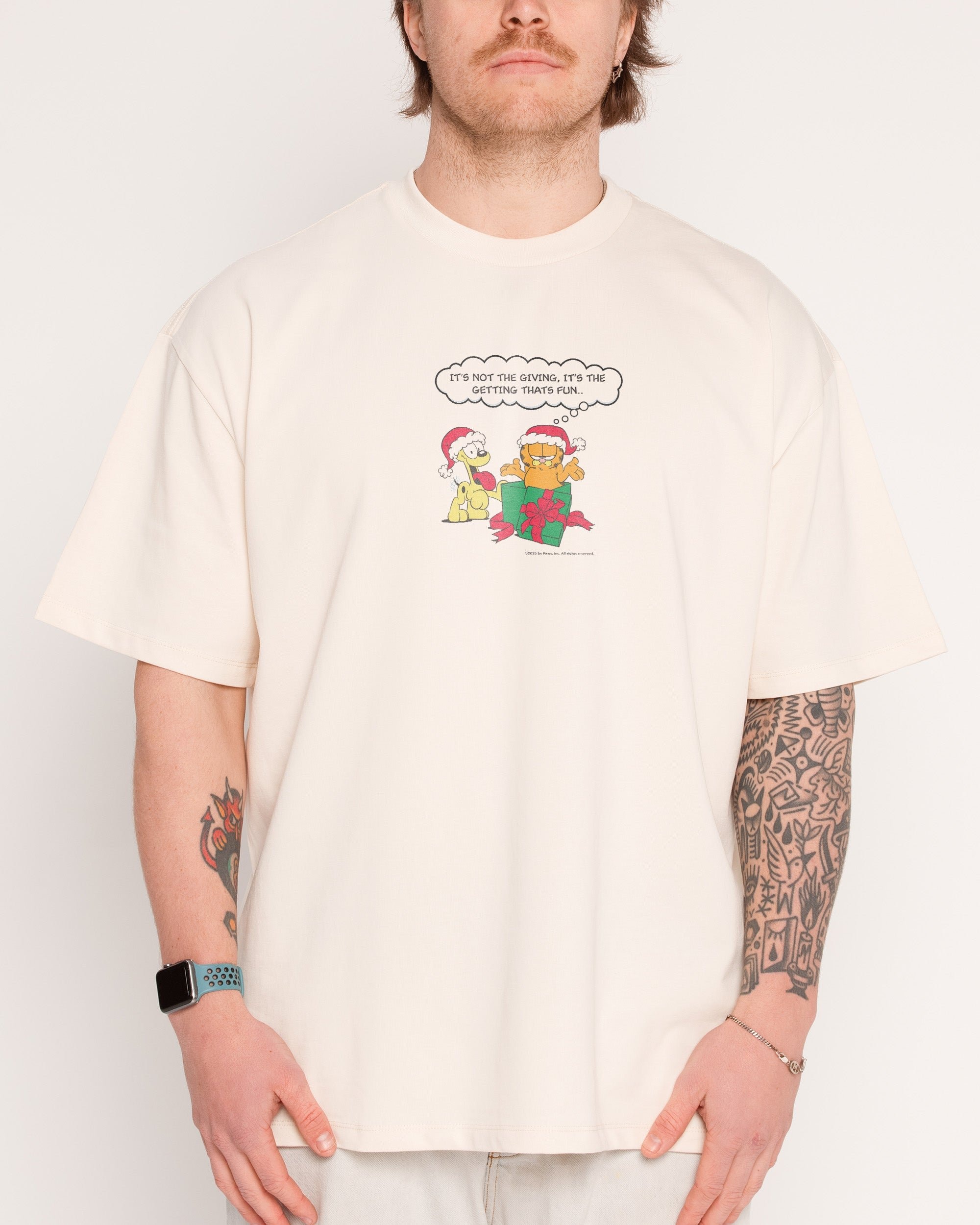 Garfield Oversized Graphic Tee - Unisex 90s Boxy Fit 100% Combed Cotton