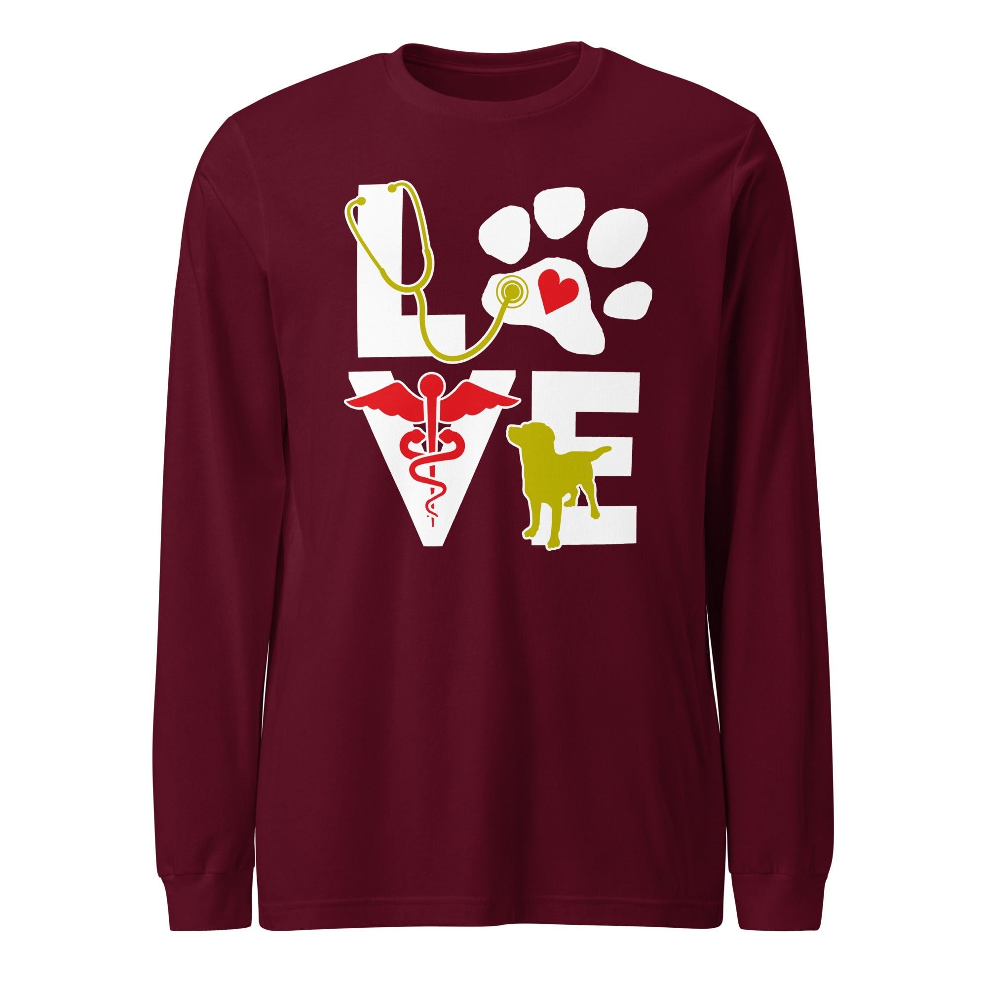 Love Dog Unisex Long Sleeve Tee - Veterinary Long Sleeve Shirt