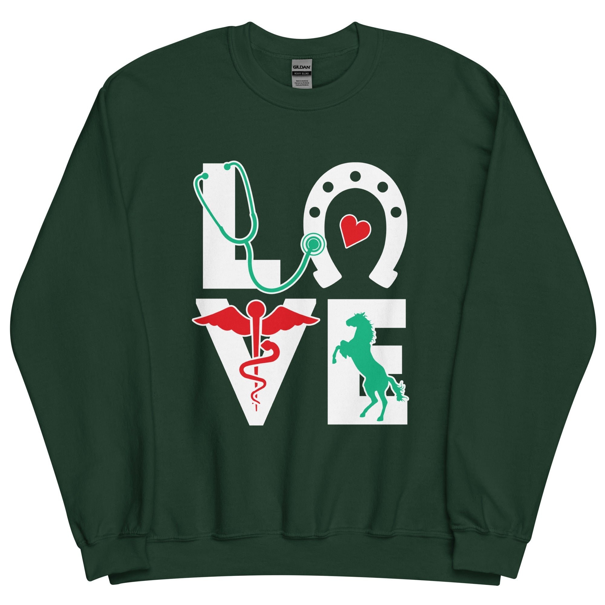 Equine Love Unisex Crewneck Sweatshirt - Veterinary Vet Tech Apparel