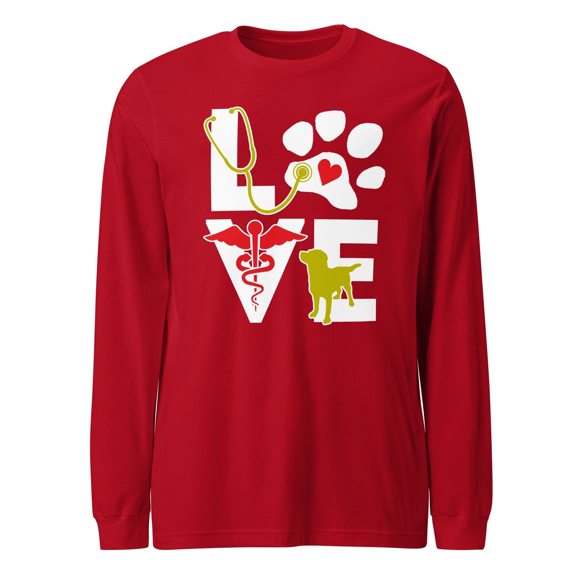 Love Dog Unisex Long Sleeve Tee - Veterinary Long Sleeve Shirt