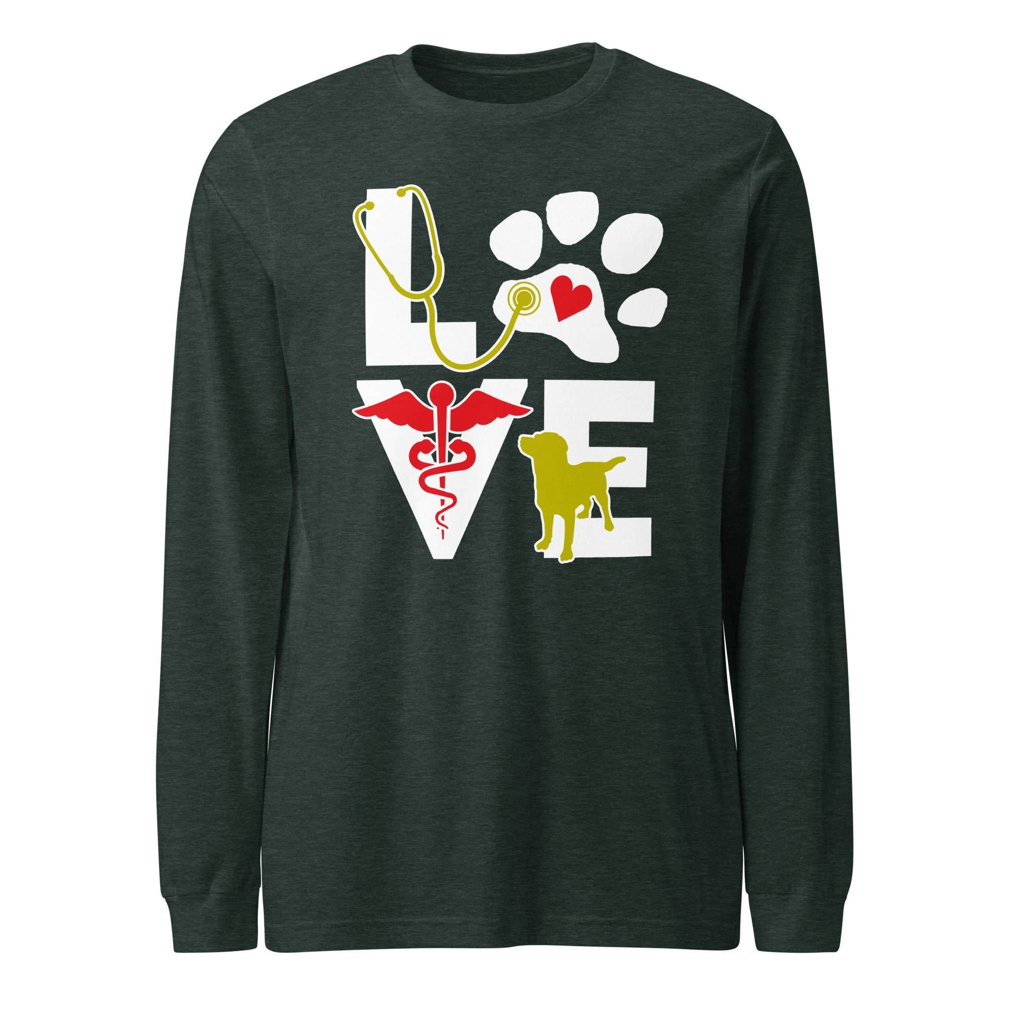 Love Dog Unisex Long Sleeve Tee - Veterinary Long Sleeve Shirt