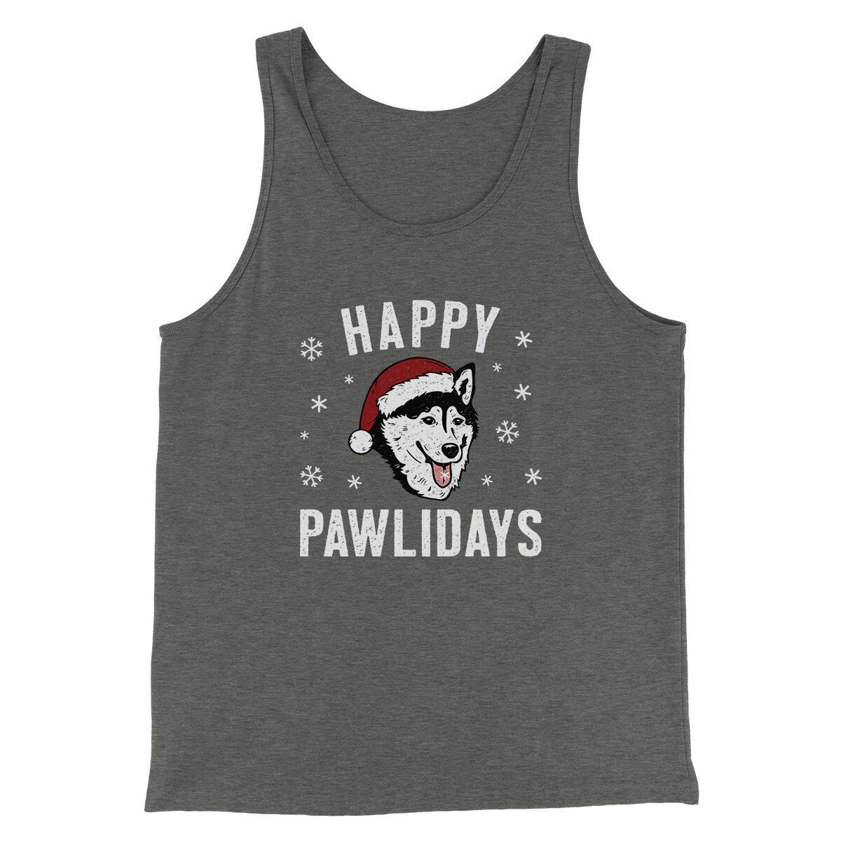 Happy Pawlidays Men Unisex Tank Top - Santa Paws Christmas Graphic