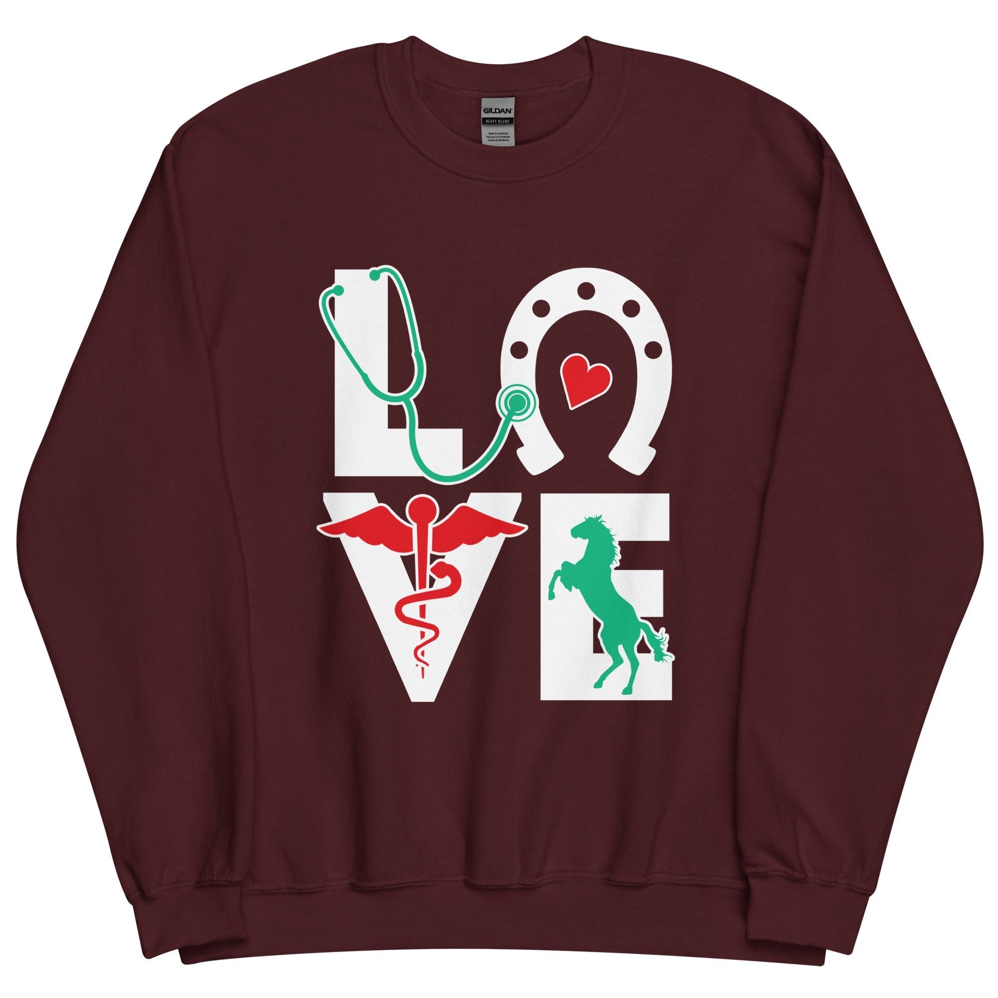 Equine Love Unisex Crewneck Sweatshirt - Veterinary Vet Tech Apparel
