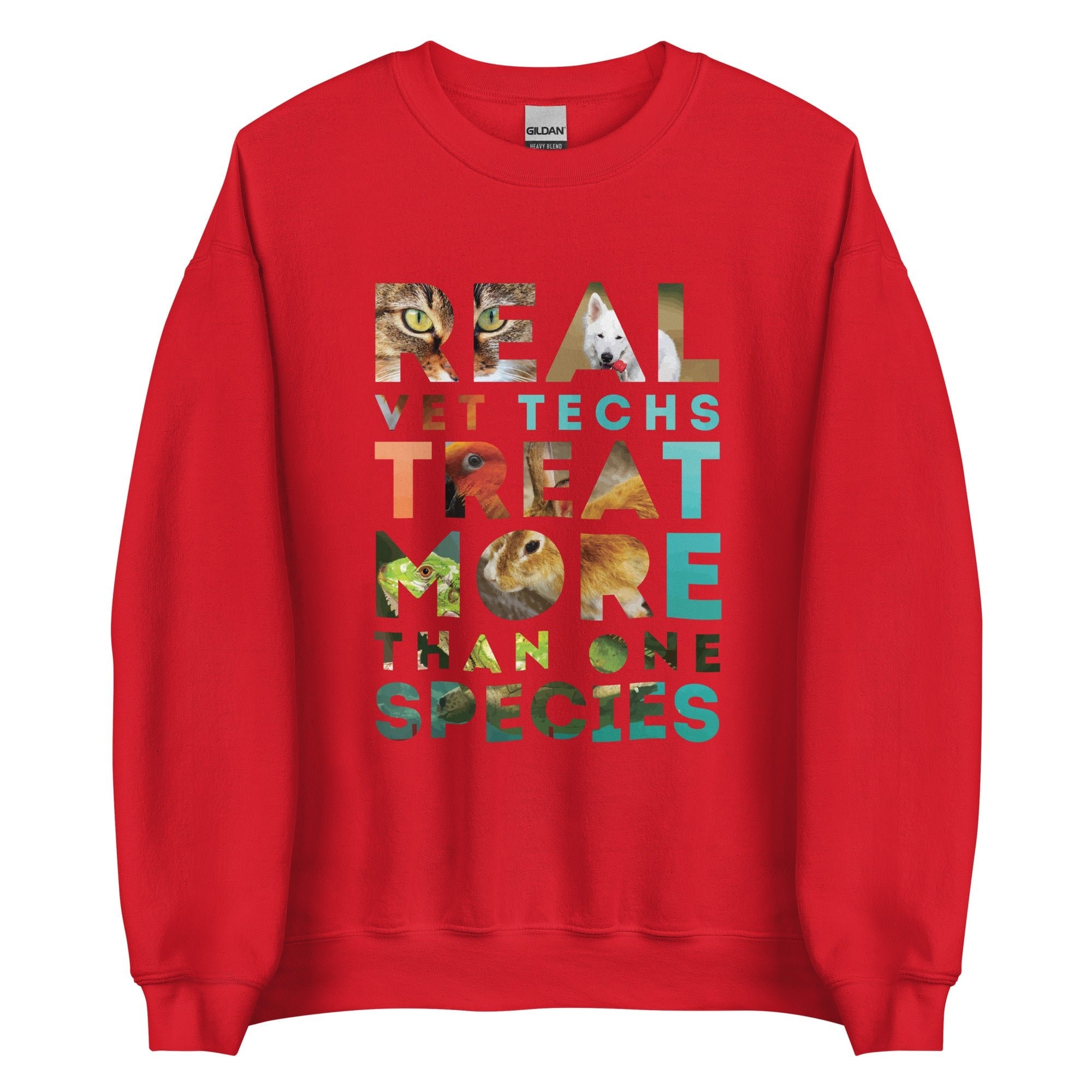 Real Vet Techs Treat More Than One Species Unisex Crewneck Sweatshirt