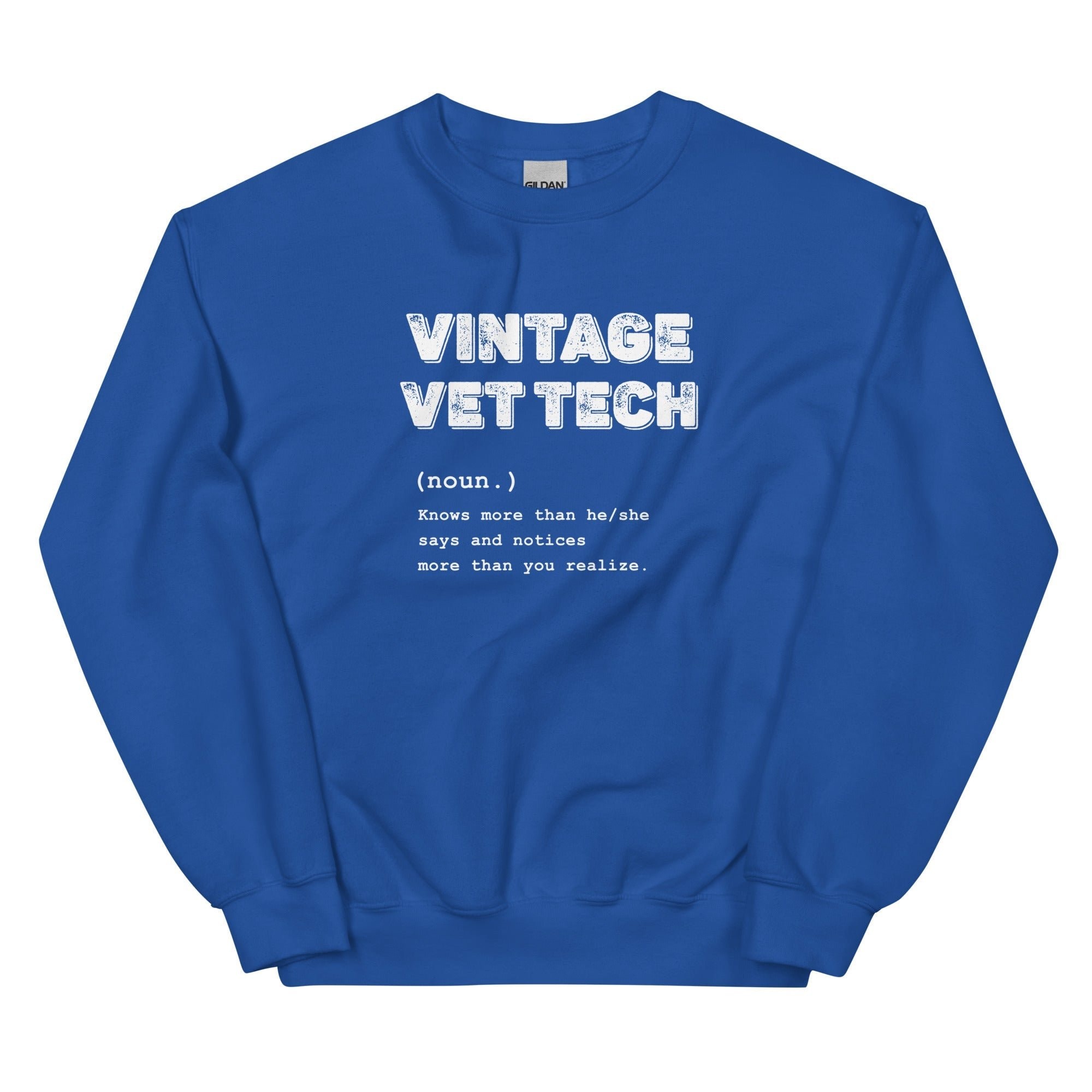 Vintage Vet Tech Crewneck Sweatshirt - Unisex Veterinary Medicine Apparel
