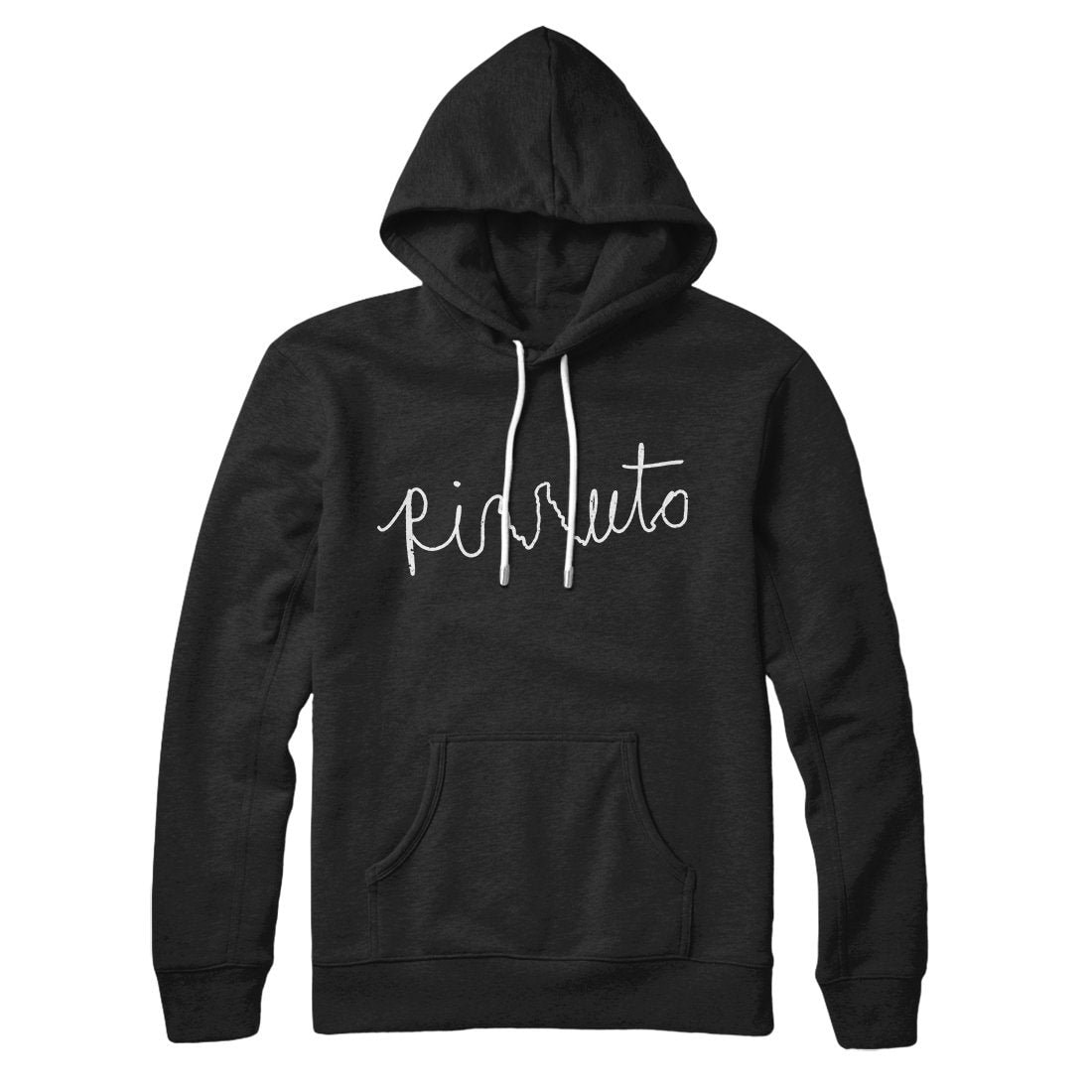 Rizzuto Cursive Unisex Pullover Hoodie - Cotton Polyester Loose Fit Kangaroo Pocket