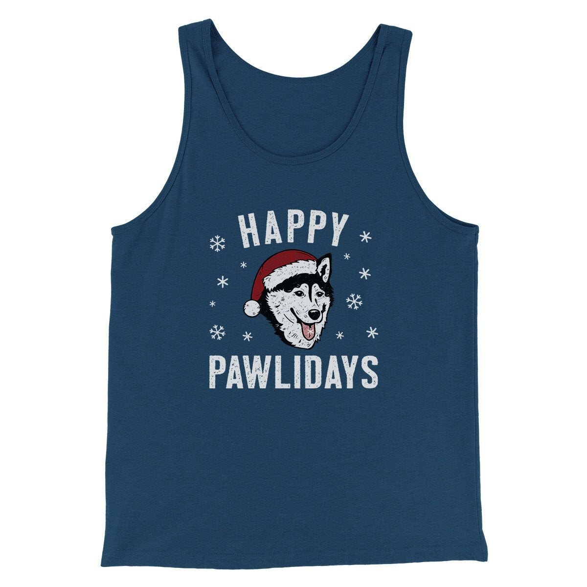 Happy Pawlidays Men Unisex Tank Top - Santa Paws Christmas Graphic