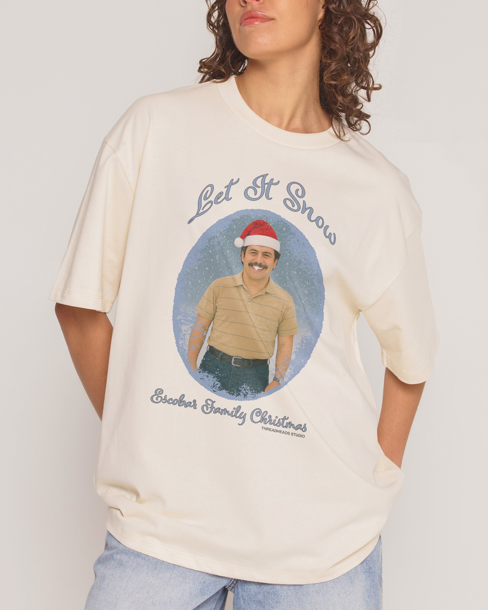 Let It Snow Pablo Oversized Graphic Tee - Unisex 100% Combed Cotton Heavyweight T-Shirt