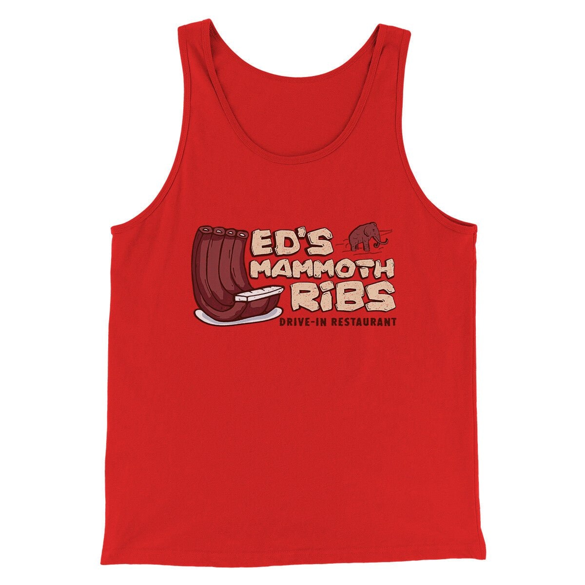 Ed's Mammoth Ribs Men Tank Top - Modern Fit Combed Cotton Graphic Print