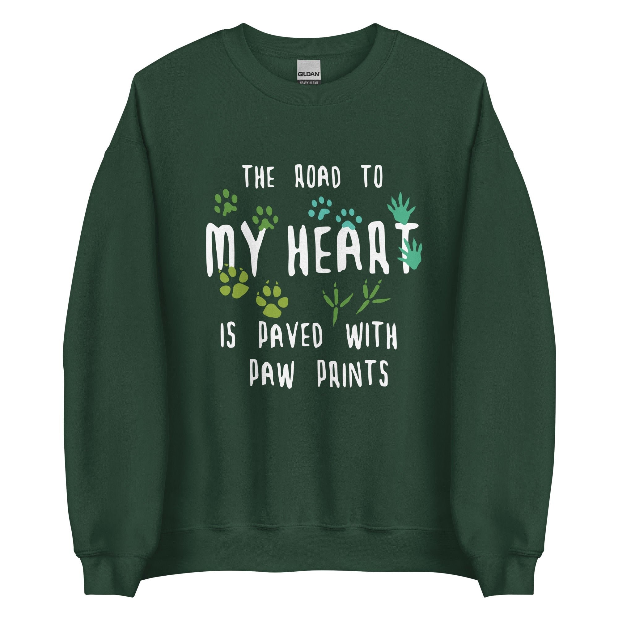 The Road to My Heart is Paved with Paw Prints Unisex Crewneck Sweatshirt
