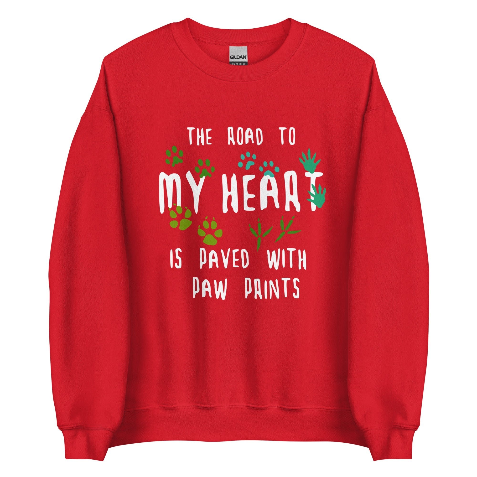 The Road to My Heart is Paved with Paw Prints Unisex Crewneck Sweatshirt