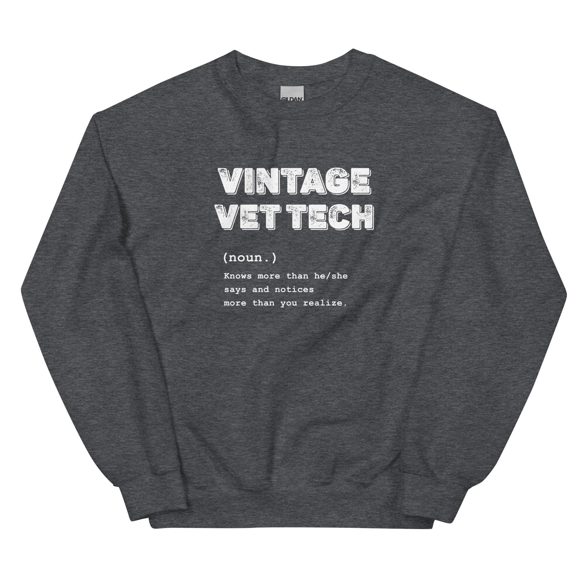 Vintage Vet Tech Crewneck Sweatshirt - Unisex Veterinary Medicine Apparel